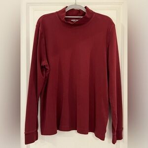 Lands' End Women’s Long-Sleeve Mock Turtleneck Shirt - Maroon